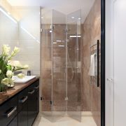 душевая дверь гармошкой из стекла на заказ в Москве4
